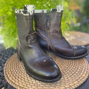 Super Cool Woman’s Leather And Calf Fur Biker Boot 39/US 8.5 Grotesque $450